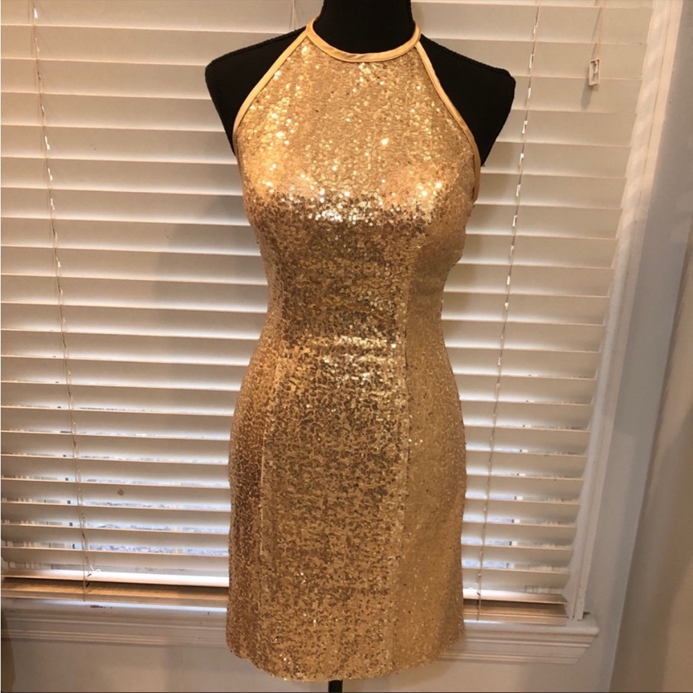 Shawn Yearick Gold Sequin Cocktail Size 4